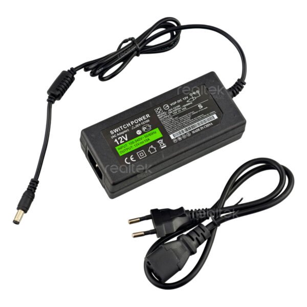 Fonte Chaveada 12V 10A Nominal, Conector P4 5,5x2,5mm - bi-volt