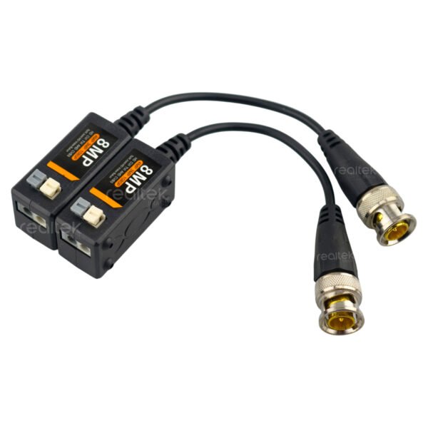 Par de Vídeo Balun 8MP com Engate Rápido – Compatível com AHD, CVI e TVI - Imagem 3