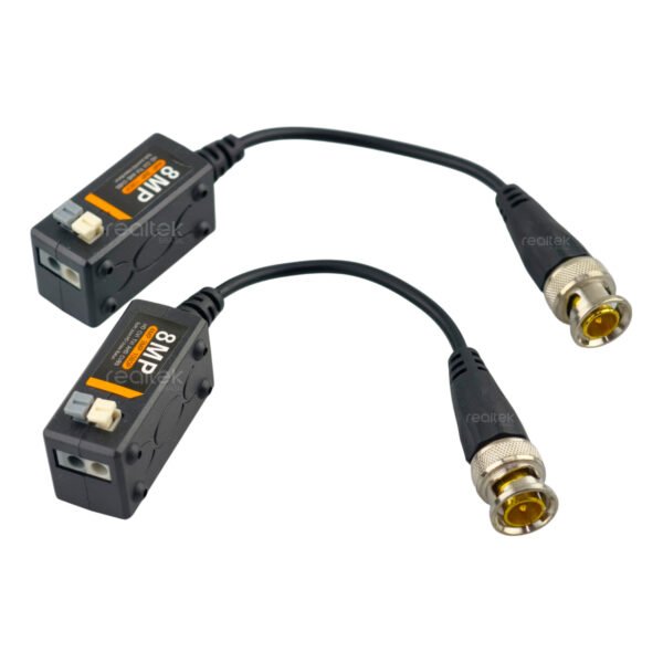 Par de Vídeo Balun 8MP com Engate Rápido – Compatível com AHD, CVI e TVI - Imagem 2