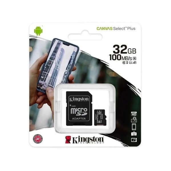 Cartão De Memória Micro SD 32GB Classe 10 - Kingston Canvas Select Plus