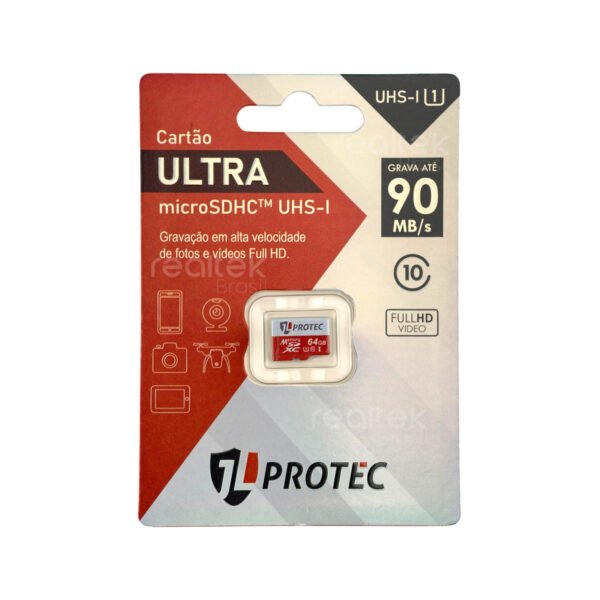 Cartão De Memória Micro SD Classe 10, 64GB - JL Protec