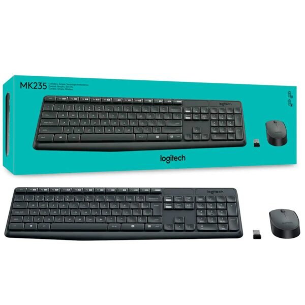 Kit Teclado e Mouse Sem Fio - Logitech MK235